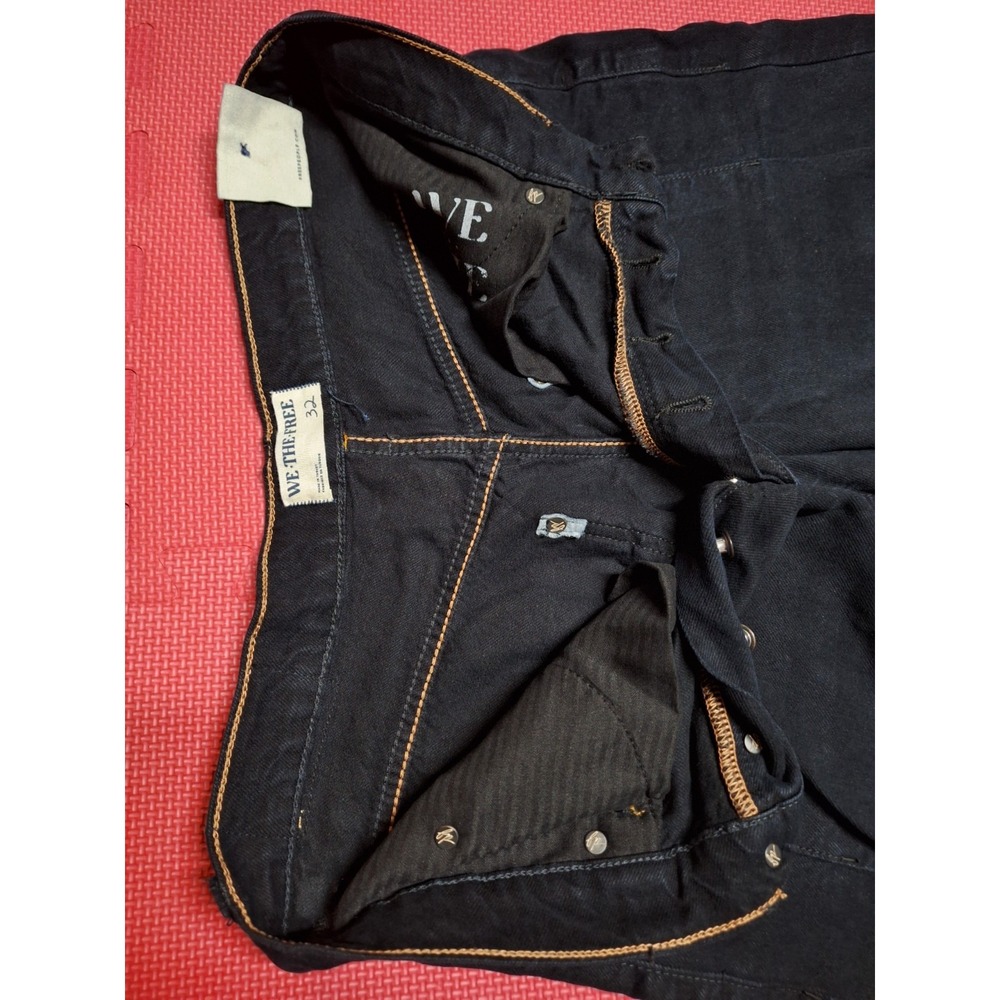 We The Free Barrel Leg Black Denim Jeans Wide Baggy High Waist Pants Woman Sz 32 - Picture 5 of 11